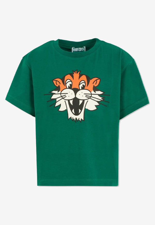 Kenzo Kids Boys Happy Tiger T-shirt Green K61450/67C_GREEN