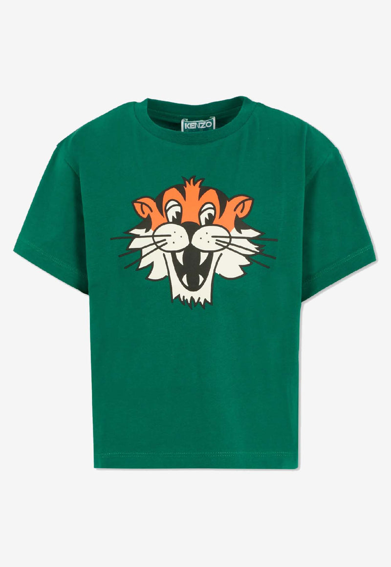 Kenzo Kids Boys Happy Tiger T-shirt Green K61450/67C_GREEN