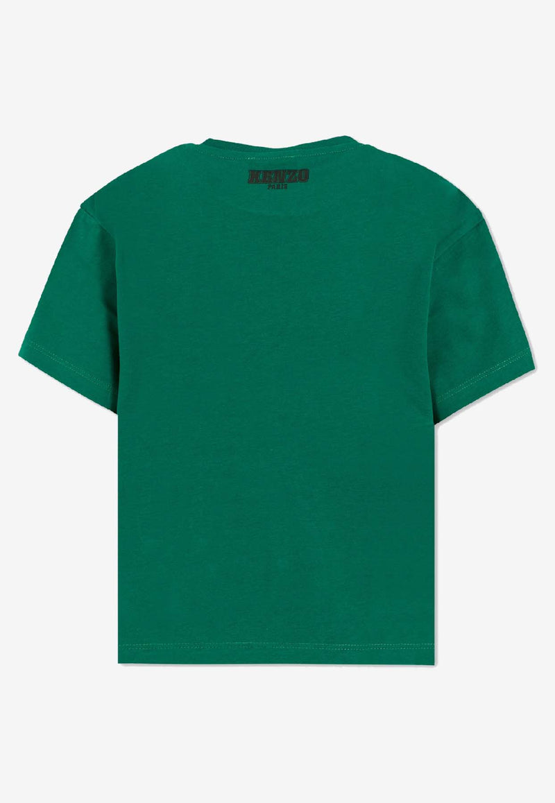 Kenzo Kids Boys Happy Tiger T-shirt Green K61450/67C_GREEN