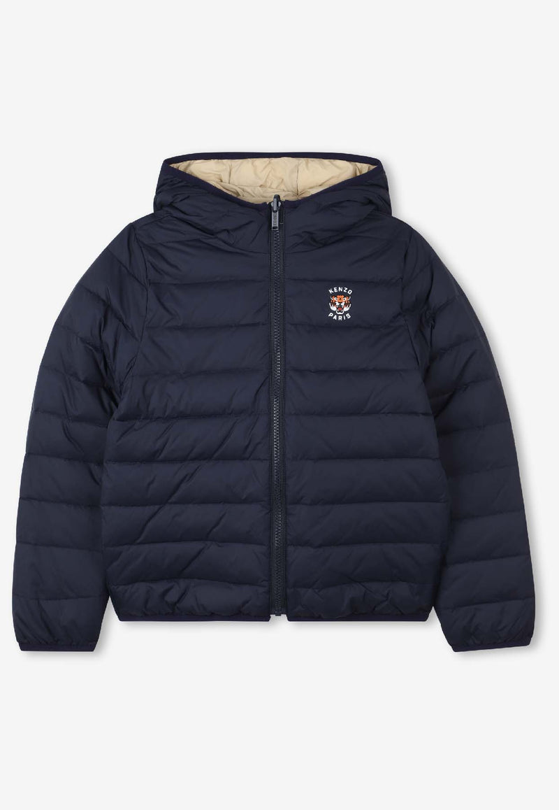 Kenzo Kids Boys Lucky Tiger Reversible Down Jacket Navy K61470/V82_NAVY