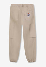 Kenzo Kids Boys Logo Cargo Pants Beige K61481/249_STONE