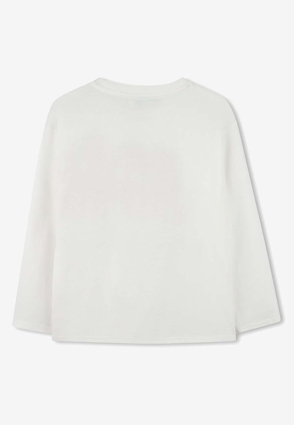Kenzo Kids Boys Boke Flower Print Long-Sleeved T-shirt Off-white K61482/117_OFF-WHITE