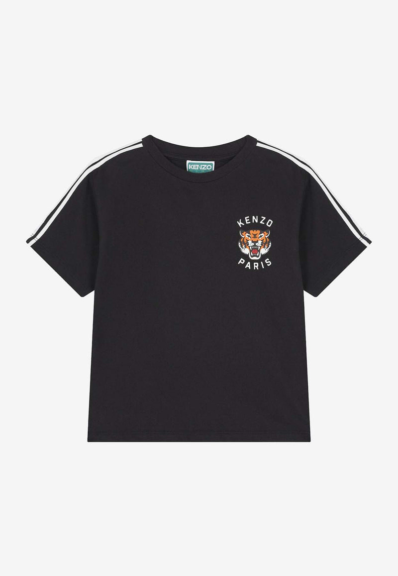 Kenzo Kids Boys Lucky Tiger Crewneck T-shirt Black K61486/095_BLACK