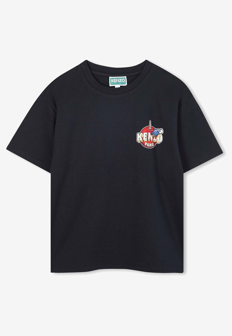 Kenzo Kids Boys Cosmic Fun Printed T-shirt Navy K61492/845_NAVY