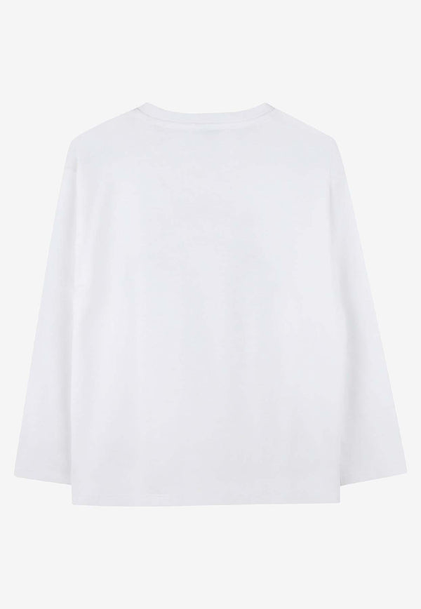 Kenzo Kids Boys Elephant Print Long-Sleeved T-shirt White K61493/10P_WHITE