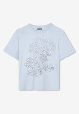 Kenzo Kids Boys Tiger Print T-shirt Light Blue K61497/77D_LIGHT BLUE