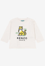 Kenzo Kids Baby Boys Tiger Print T-shirt Off-white K61501/117_OFF-WHITE