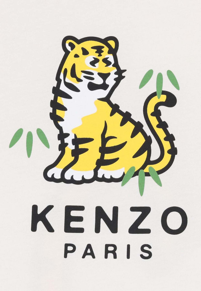 Kenzo Kids Baby Boys Tiger Print T-shirt Off-white K61501/117_OFF-WHITE