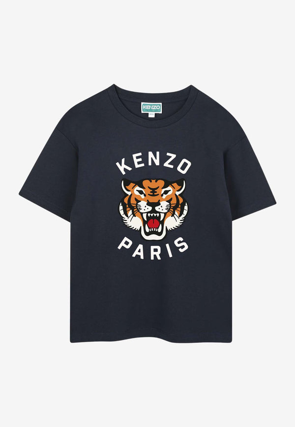 Kenzo Kids Boys Tiger Print T-shirt Navy K61505/845_NAVY