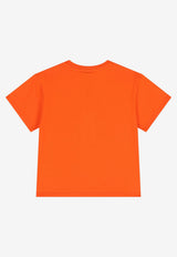 Kenzo Kids Girls Tiger Logo Print T-shirt Orange K61505/42F_ORANGE