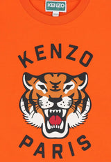 Kenzo Kids Girls Tiger Logo Print T-shirt Orange K61505/42F_ORANGE