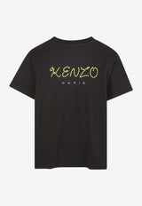 Kenzo Kids Boys Tiger Embroidered T-shirt Black K61506/095_BLACK