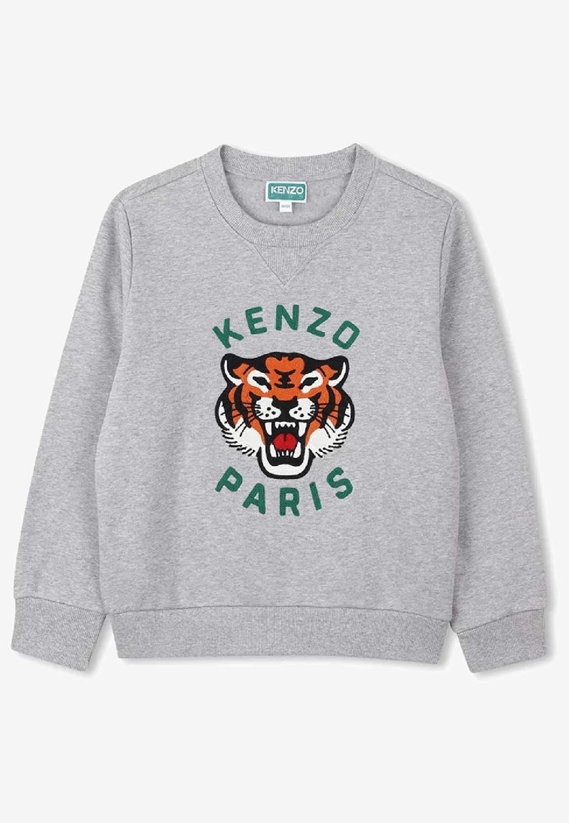 Kenzo Kids Boys Lucky Tiger Sweatshirt Gray K61509/A55_GREY