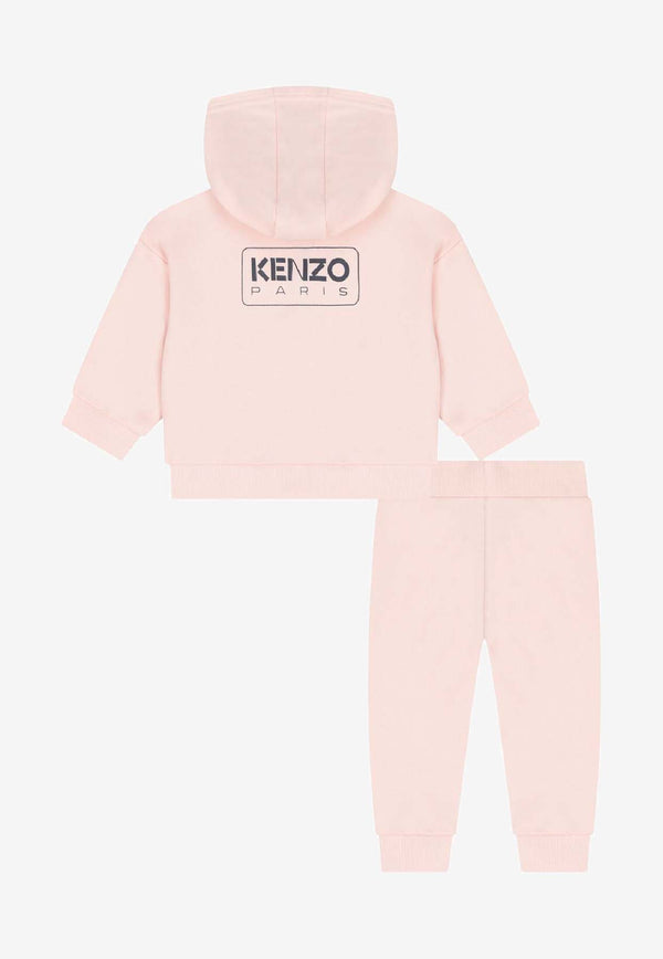 Kenzo Kids Baby Girls Logo Print Track Suit Pink K61513/46M_PINK