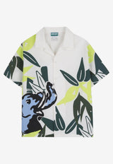 Kenzo Kids Boys Graphic Print Shirt Multicolor K61625/117_OFF-WHITE