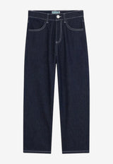 Kenzo Kids Boys Straight Jeans with Contrast-Stitching Denim K61634/Z35_DENIM