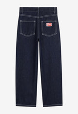 Kenzo Kids Boys Straight Jeans with Contrast-Stitching Denim K61634/Z35_DENIM