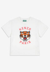 Kenzo Kids Girls Tiger Logo Print T-shirt White K61676/10P_WHITE