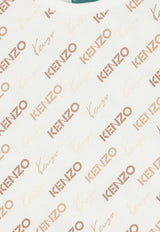Kenzo Kids Boys Signature Logo T-shirt Off-white K61686/117_OFF-WHITE
