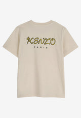 Kenzo Kids Boys Tiger Patch T-shirt Beige K61700/255_STONE