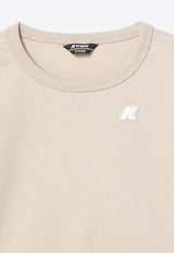 K-Way Kids Girls Elmer Logo Patch Long-Sleeved T-shirt Beige K8138CW-BCO/P_KWAY-864