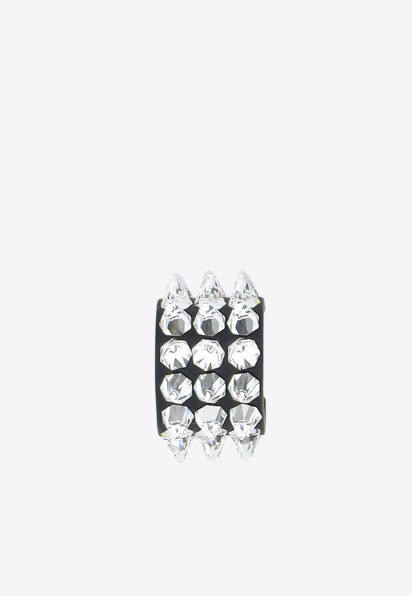 Amina Muaddi Karma Crystal Embellished Hoop Earrings Black KARMAHOOPSMALL_000_WHICRY