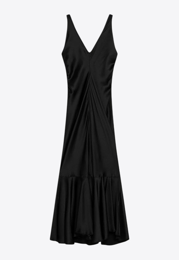 Sportmax Katia V-neck Midi Dress Black KATIASI/Q_SPORM-003