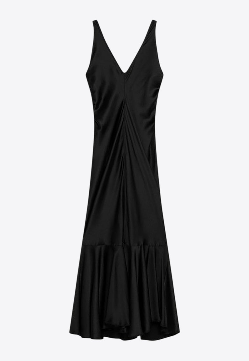 Sportmax Katia V-neck Midi Dress Black KATIASI/Q_SPORM-003