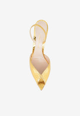 Andrea Wazen Katy 105 Watersnake Slingback Sandals in Metallic Elaphe Leather Gold KATSL105ELGOL-PS26_GOLD