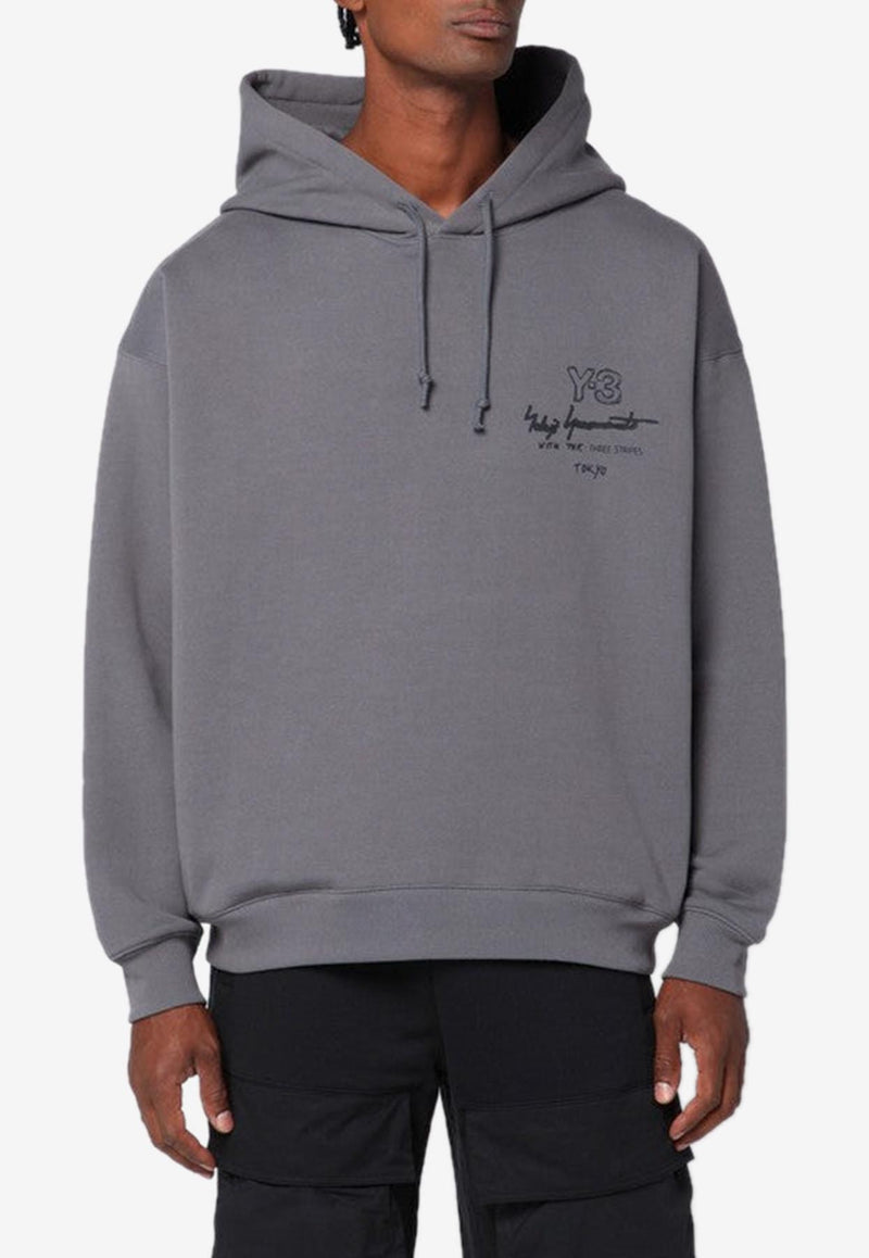 Y-3 Logo Signature Hooded Sweatshirt Gray KB2605CO/R_ADIDY-GR