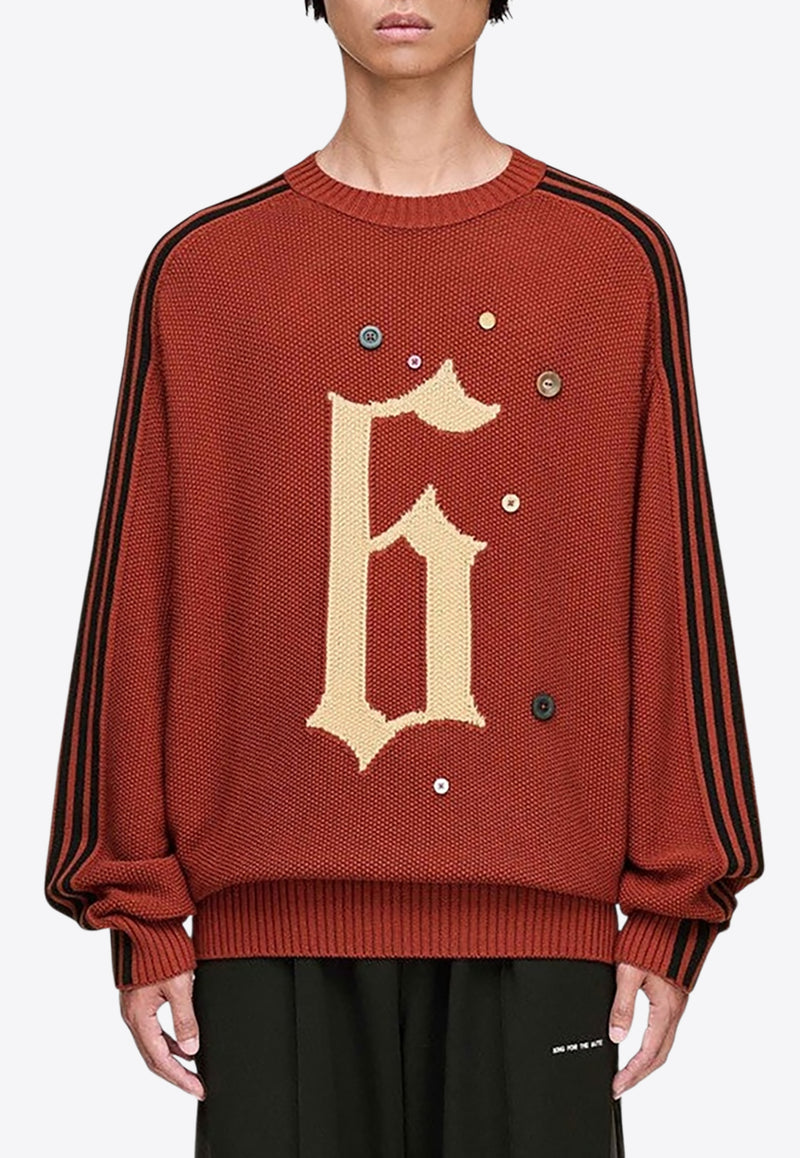 Adidas Originals X Song For The Mute Adi006 Intarsia Knit Sweater Red Clay KC0327CO/R_ADIST-WI_323-L