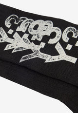 Y-3 Embroidered Logo Crew Socks Black KD0183_BLACK