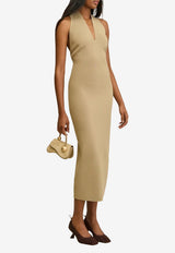 Cult Gaia Caia Halterneck Midi Dress Beige KD2682YN2051_BEIGE