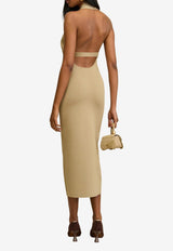 Cult Gaia Caia Halterneck Midi Dress Beige KD2682YN2051_BEIGE