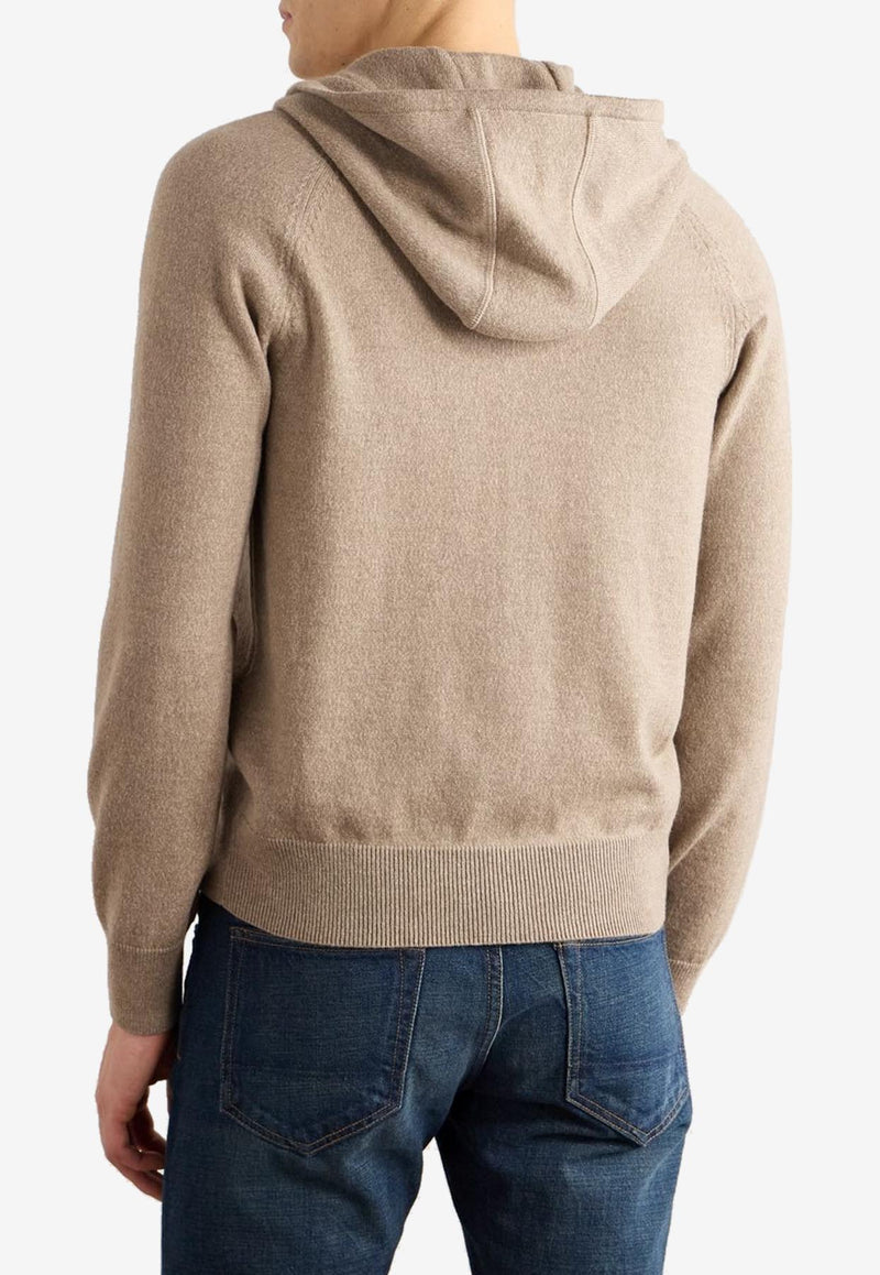 Tom Ford Cashmere Merino Zip Hoodie KDL007-YMK027S24 JB150 Beige