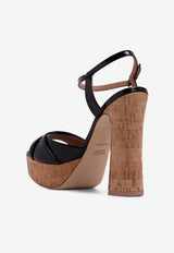 Malone Souliers Keaton 125 Leather Platform Sandals KEATON 125-28 BLACK/BLACK