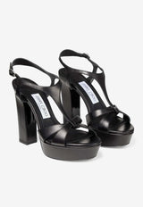 Jimmy Choo Kesia 120 Leather Platform Sandals Black KESIA 120 KUV BLACK