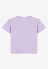 American Vintage Kids Girls Gamipy Crewneck T-shirt Lilac KGAMI02ABH24CO/P_AMERI-PARVIN