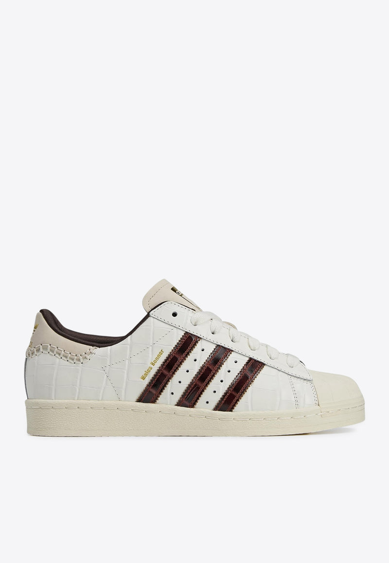 Adidas Originals X Wales Bonner Superstar Croc-Embossed Leather Sneakers White KH8797LE/R_ADIST-WF_638-10