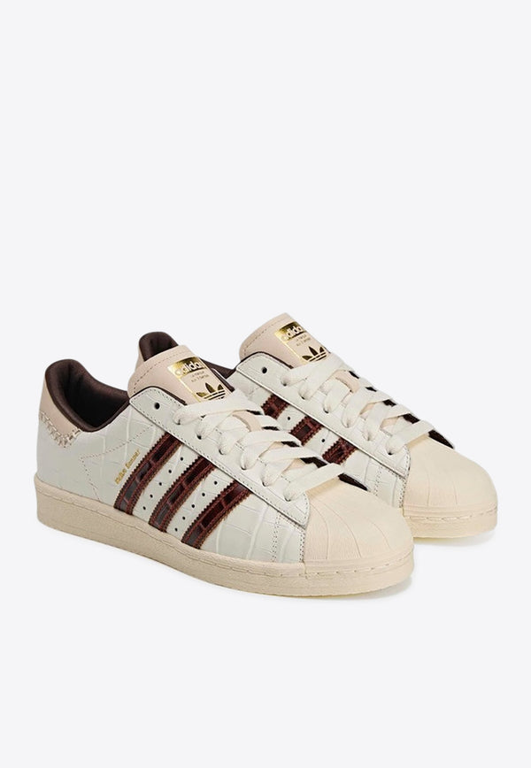 Adidas Originals X Wales Bonner Superstar Croc-Embossed Leather Sneakers White KH8797LE/R_ADIST-WF_638-10