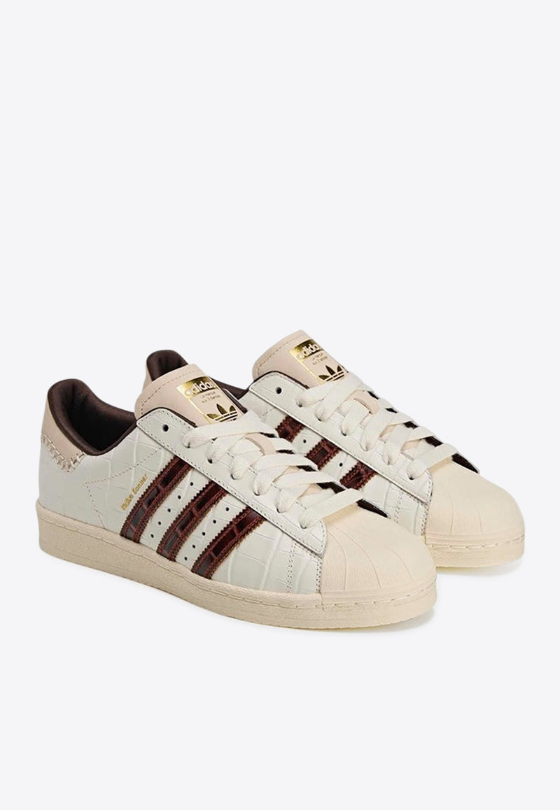Adidas Originals X Wales Bonner Superstar Croc-Embossed Leather Sneakers White KH8797LE/R_ADIST-WF_638-10