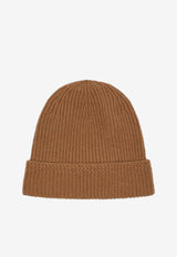 Tom Ford Logo Patch Cashmere Beanie Toffee KHR005-YMK065 JB700