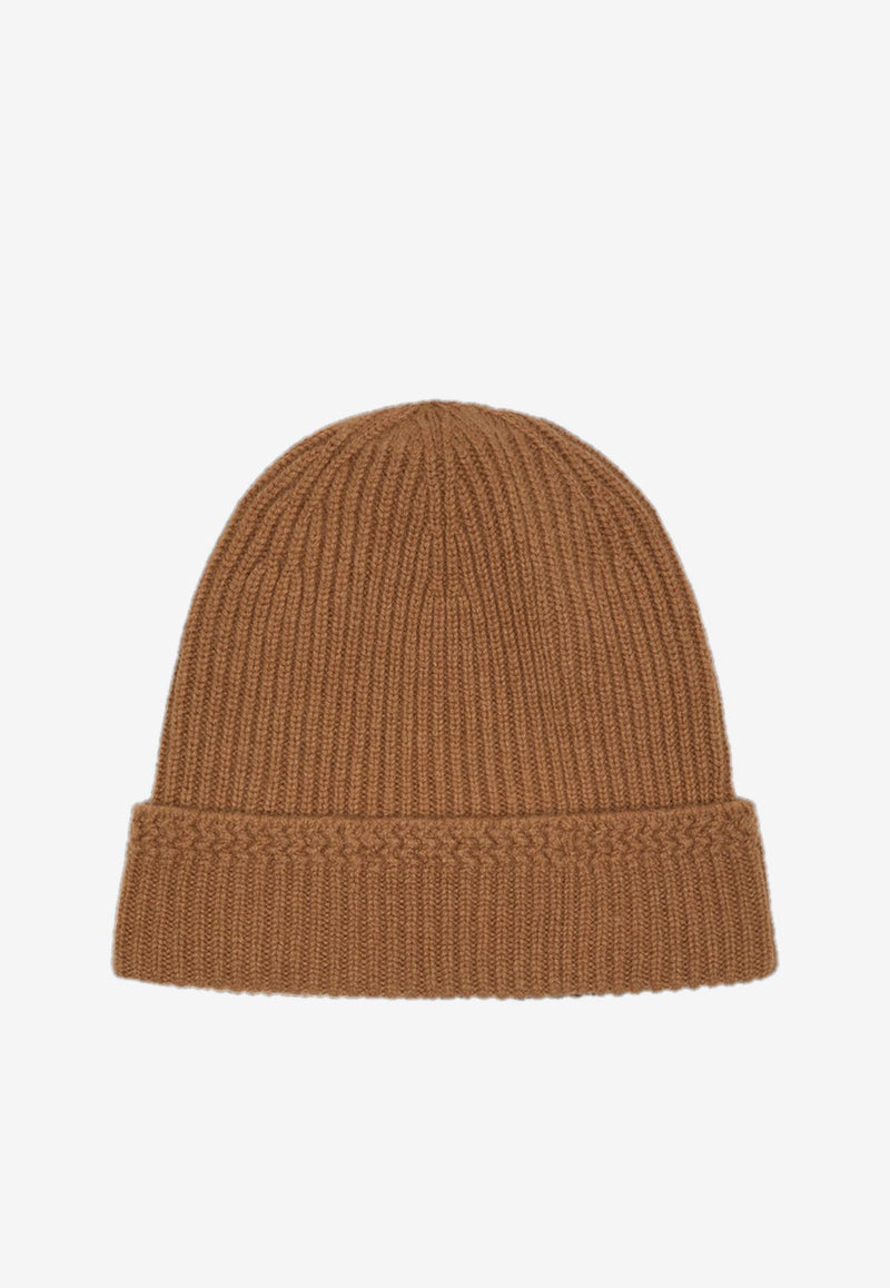 Tom Ford Logo Patch Cashmere Beanie Toffee KHR005-YMK065 JB700