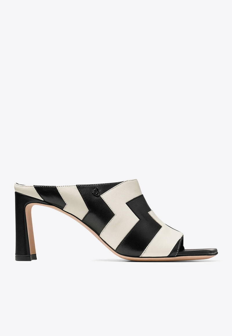 Jimmy Choo Kinley 75 Sandals in Avenue Nappa Leather KINLEY 75 PHO BLACK/LATTE