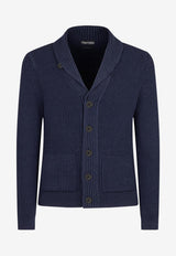 Tom Ford Knitted Cardigan in Merino Silk KLL004-YMS026F23 HB745 Blue