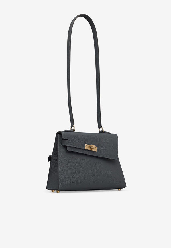 Kelly 20 en Desordre in Gris Misty Epsom Permabrass Hardware