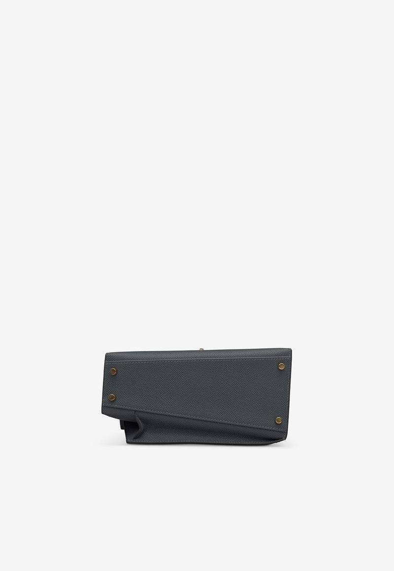 Kelly 20 en Desordre in Gris Misty Epsom Permabrass Hardware