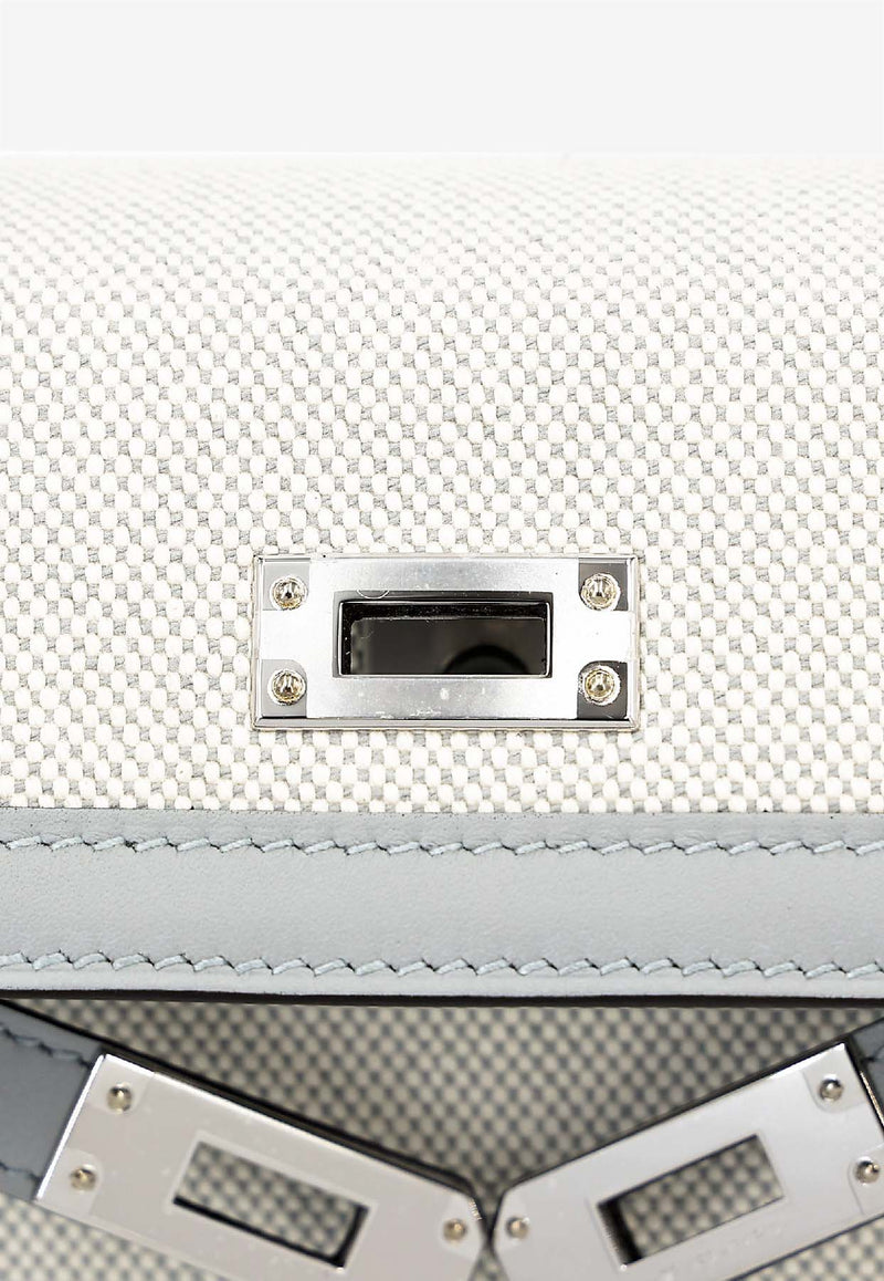 Kelly 25 Sellier in Bleu Glacier Canvas and Swift Leather with Palladium Hardware