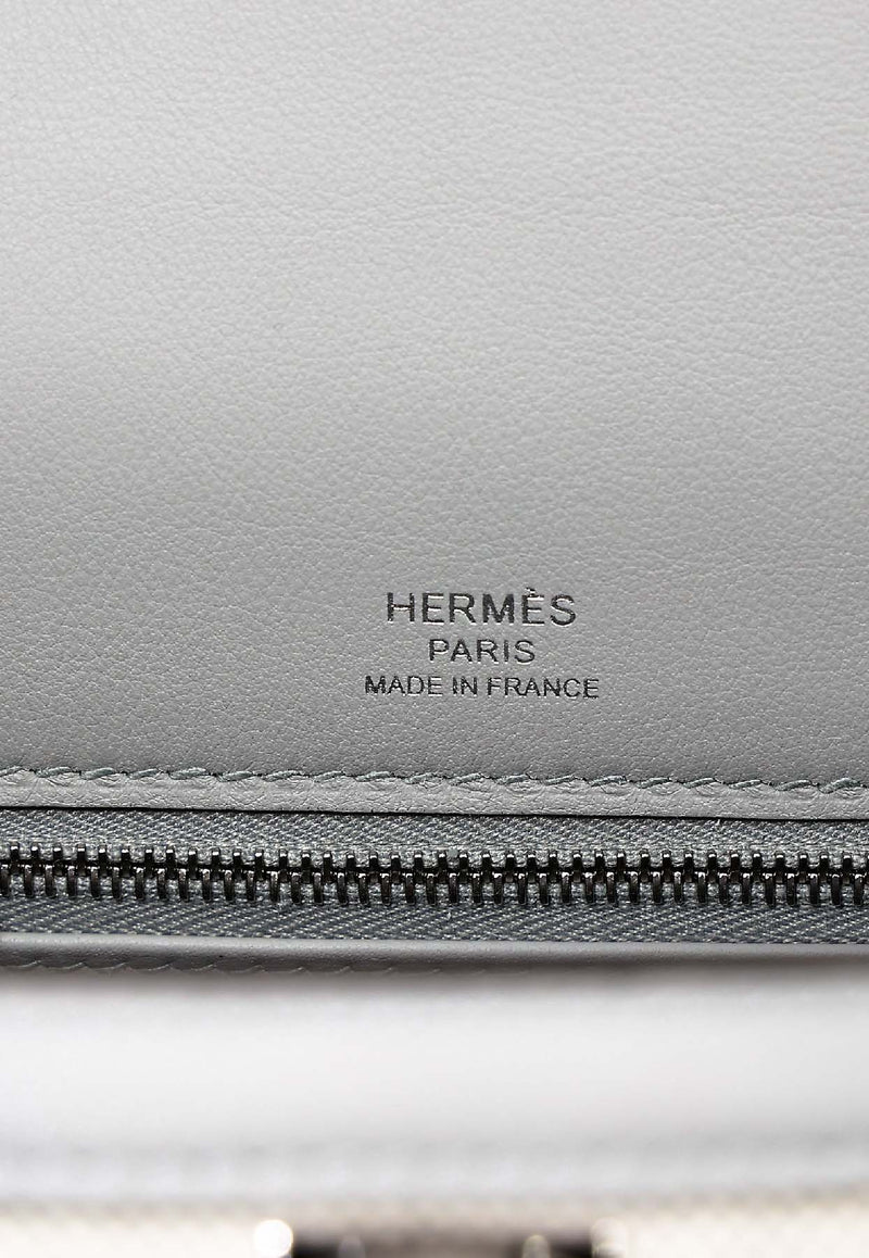 Kelly 25 Sellier in Bleu Glacier Canvas and Swift Leather with Palladium Hardware