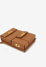 Kelly Multipocket To Go Pouch in Gold Epsom with Gold Hardware